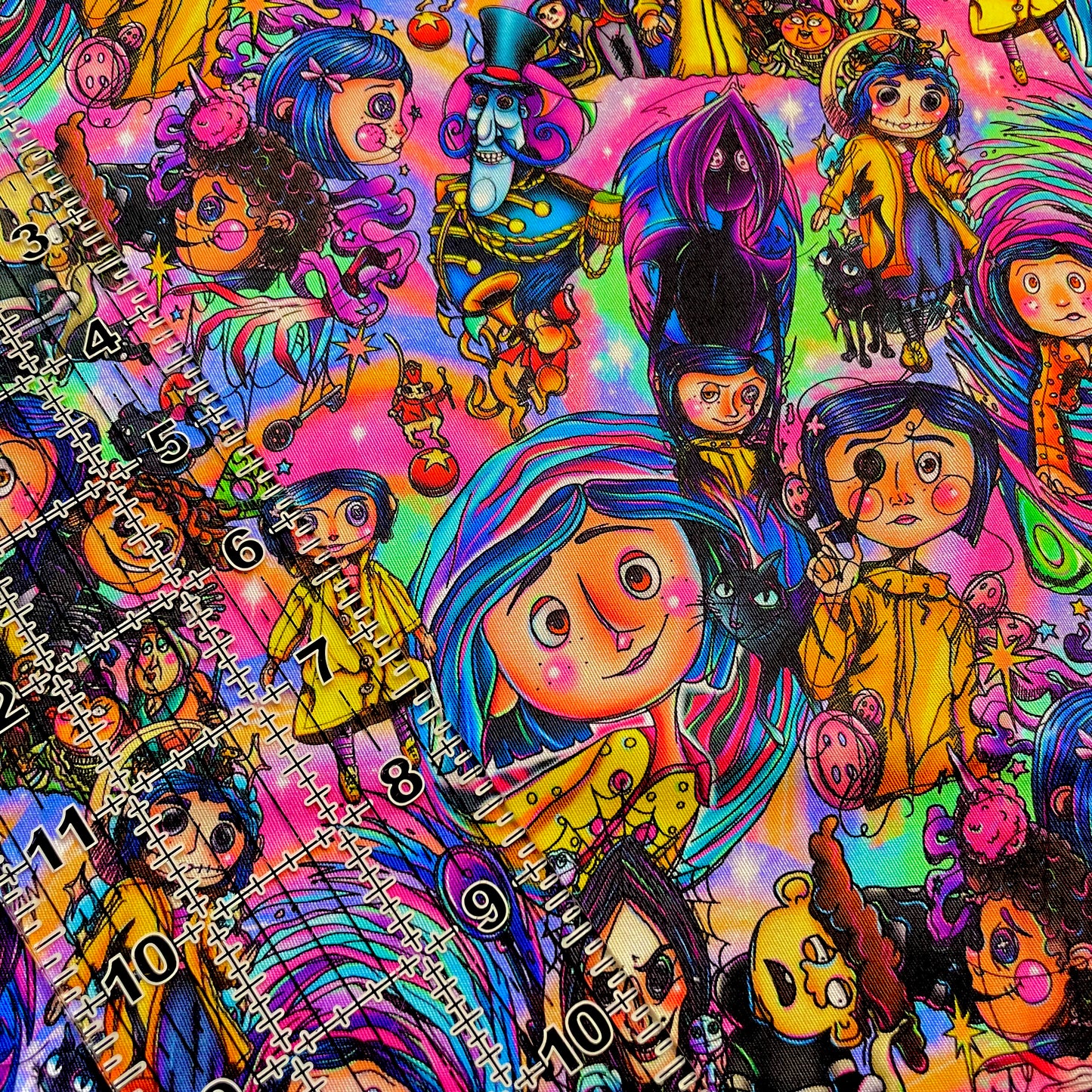 9x14 Tumbler Cut, Custom Fabric, CW Cotton Woven, High Quality, Mask Cut, Tumbler Fabric, Halloween, Button Girl, Careful Wishes, New OSP