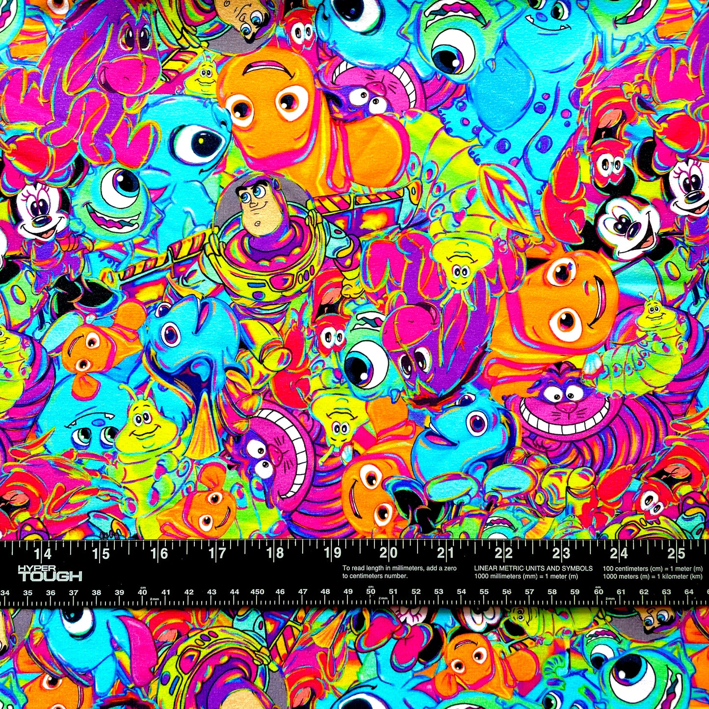 Half Yard, Neon Nemo and Friends, Cotton Spandex