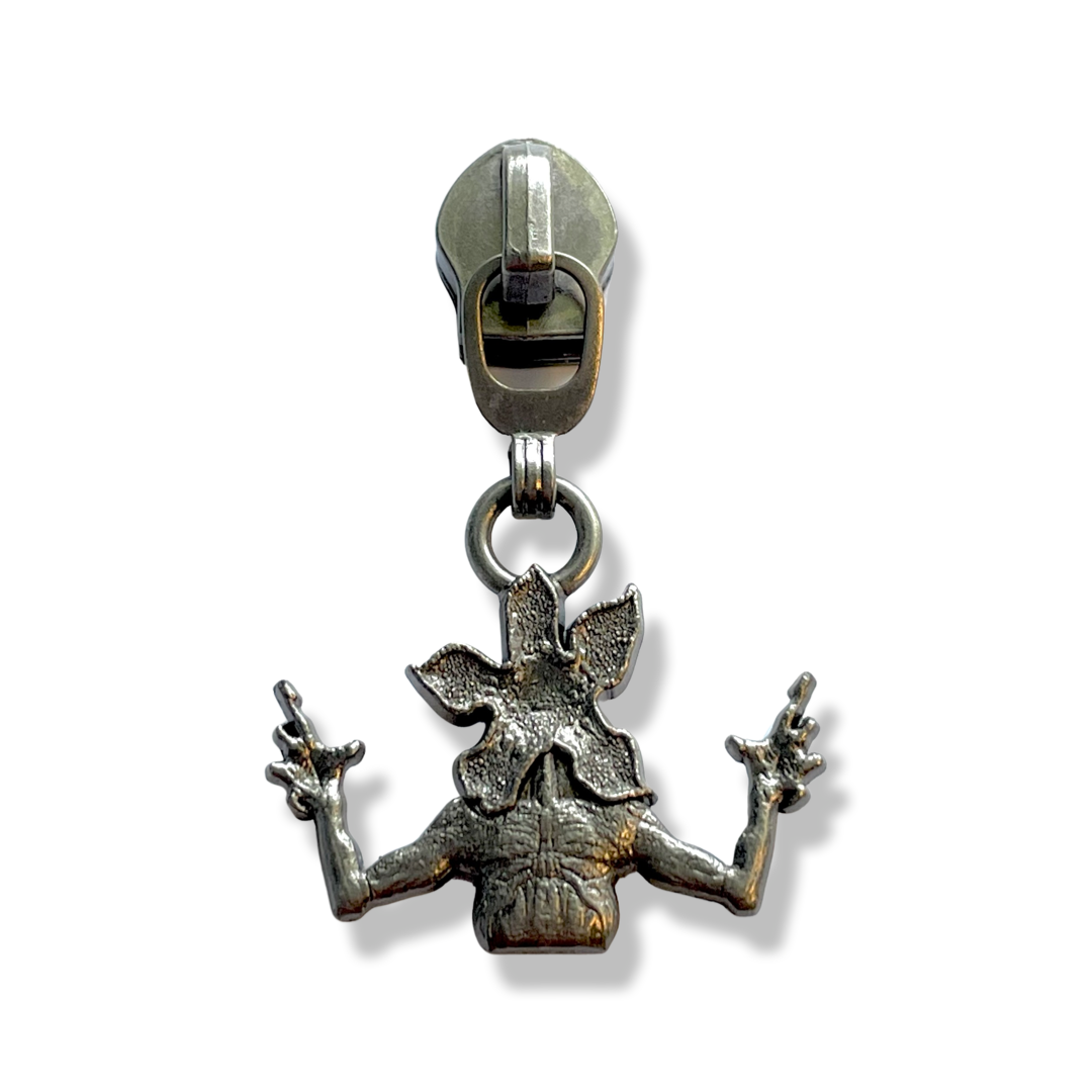 Zipper Pull, Demmi Eater, Antique Silver