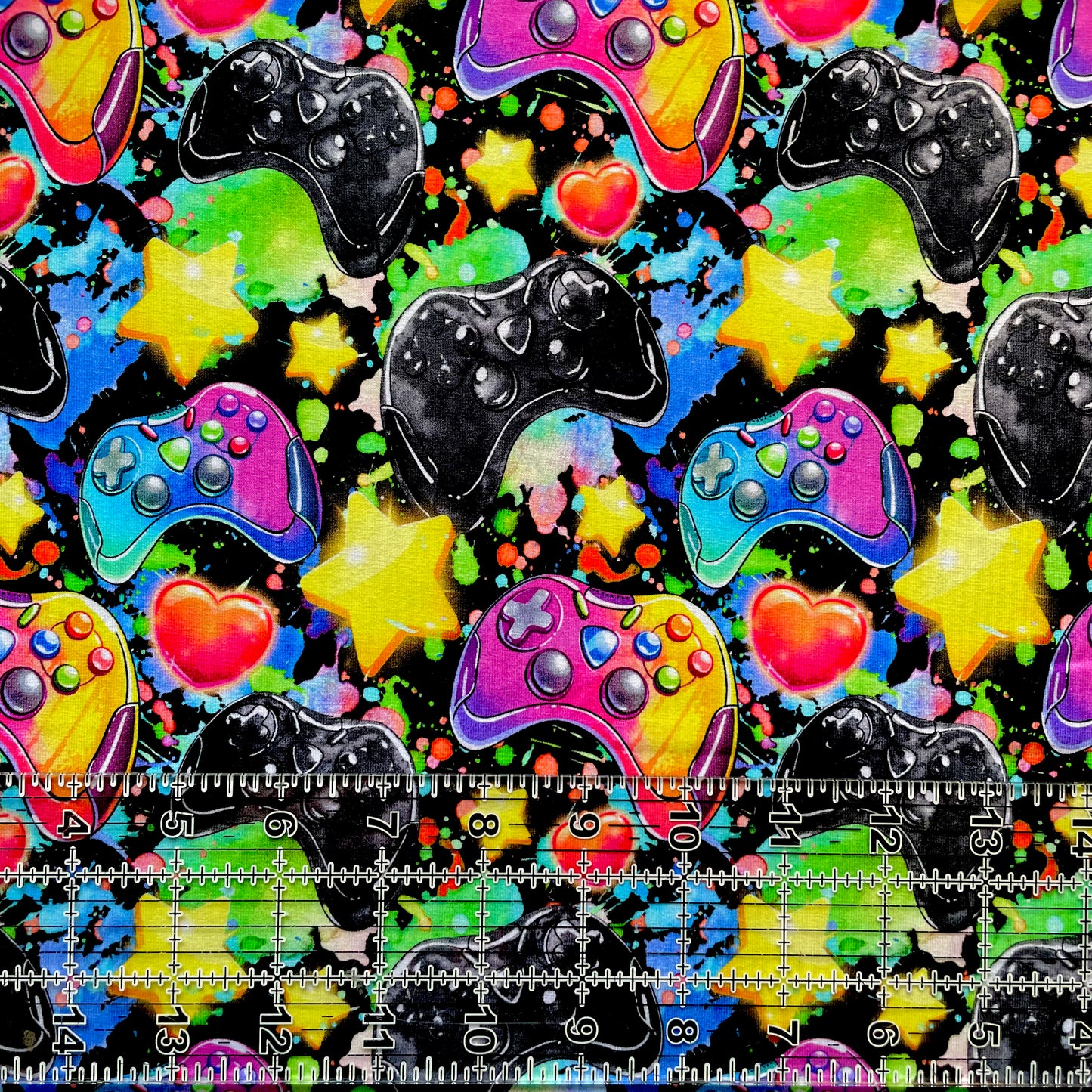 9x14 Tumbler Cut, Custom Fabric, CottonSpandex, High Quality, Mask Cut, Tumbler Cut, Gamer, Rainbow, Controller