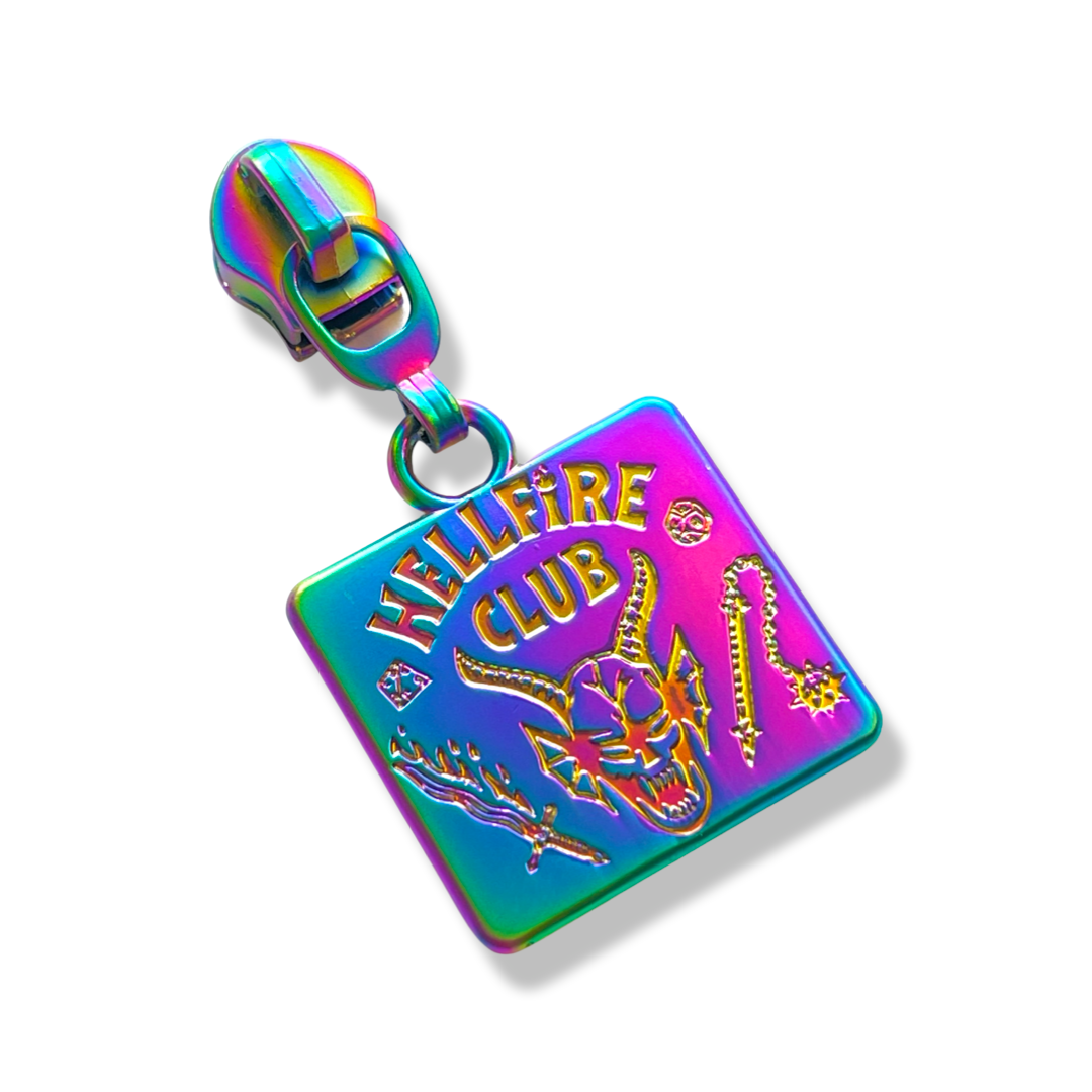 Zipper Pull, Hellfire, Matte Rainbow