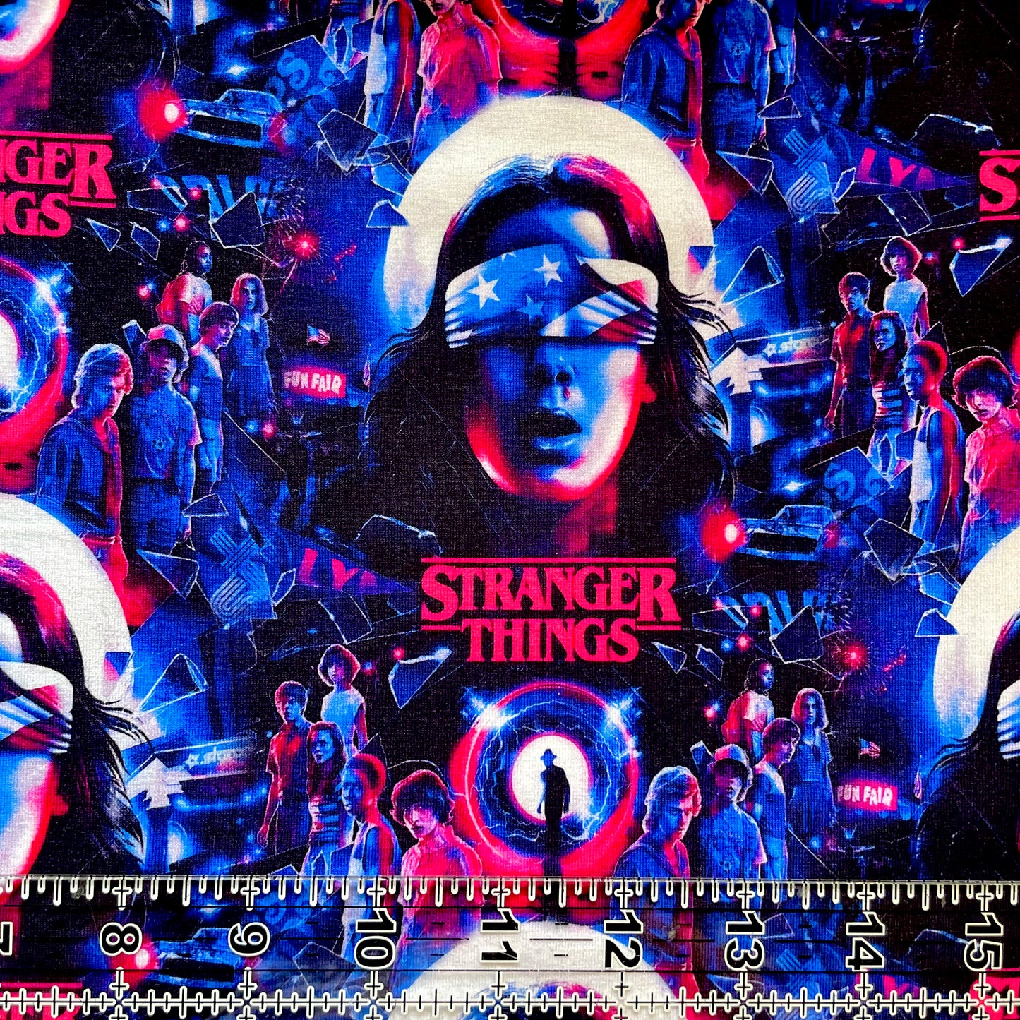 9x14 Tumbler Cut, Custom Fabric, CottonSpandex, High Quality, Mask Cut, Tumbler Fabric, Stranger, Blue, Red, Eleven, New