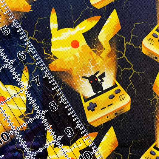 9x14 Tumbler Cut, Custom Fabric, CW Cotton Woven, High Quality, Mask Cut, Tumbler Fabric, Gameboy Pika Toss