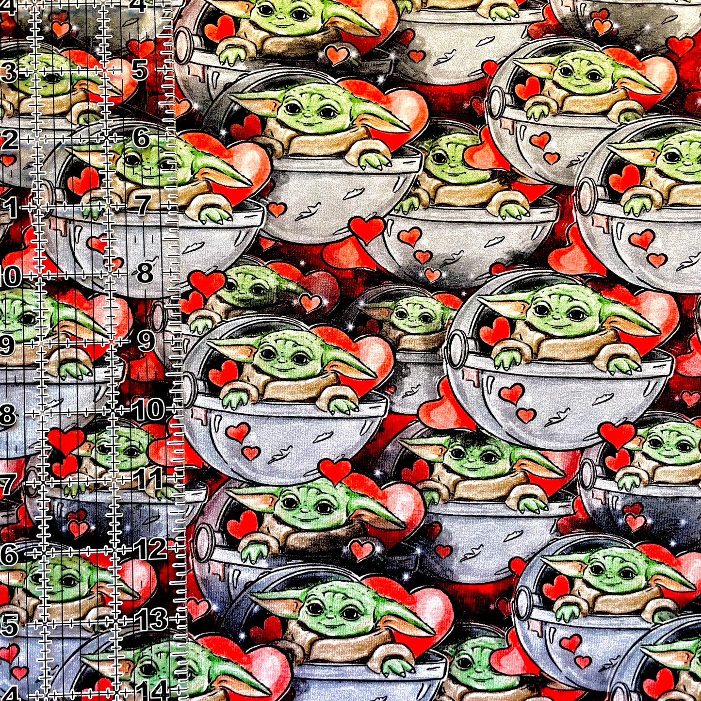 9x14 Tumbler Cut, Custom Fabric, CottonSpandex, High Quality, Mask Cut, Tumbler Fabric, Valentines, Love, Vday, Yoda One for Me