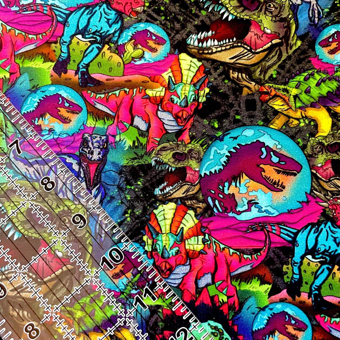 9x14 Tumbler Cut, Custom Fabric, CottonSpandex, High Quality, Mask Cut, Tumbler Fabric, Dinosaurs, Dino World