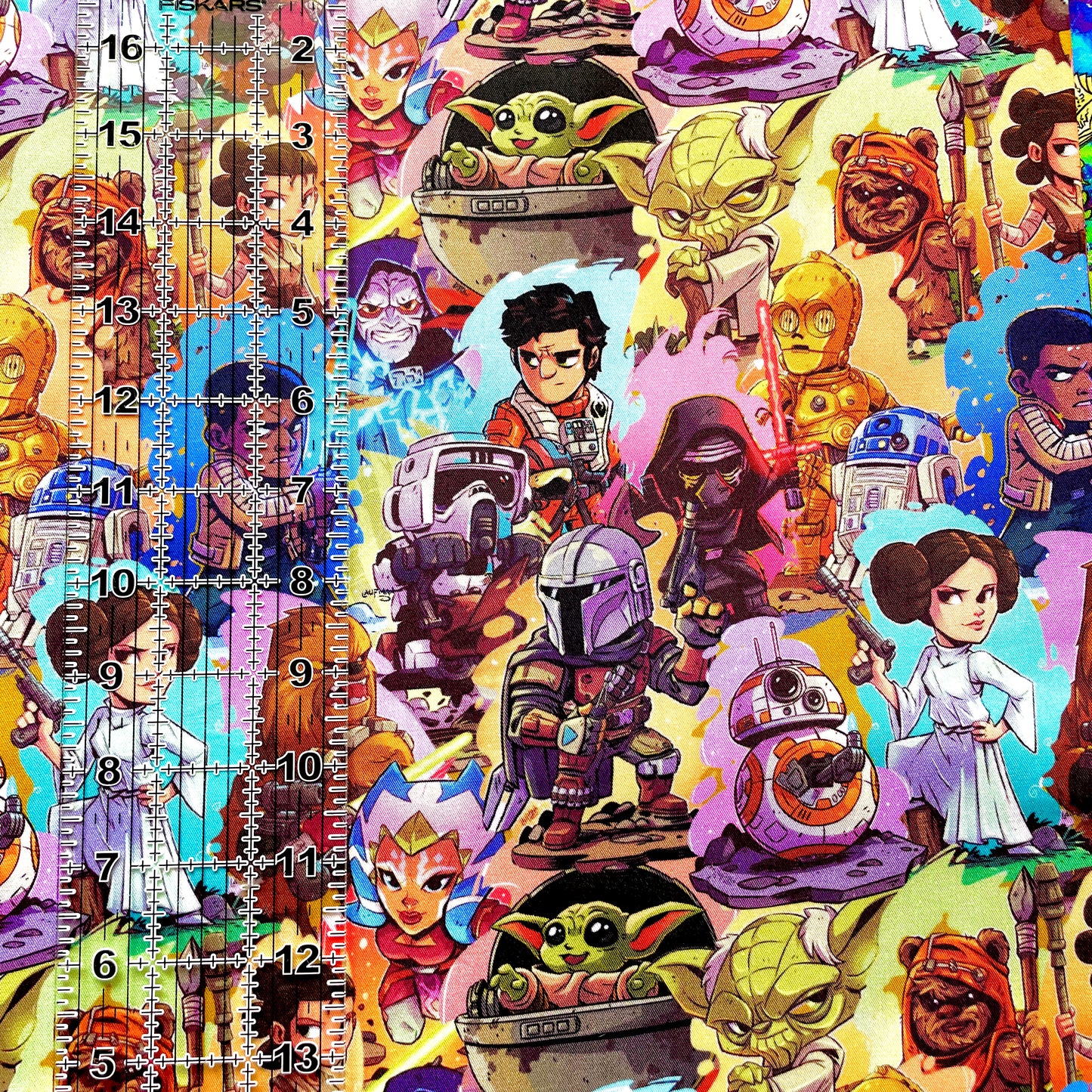 9x14 Tumbler Cut, Custom Fabric, CW Cotton Woven, High Quality, Mask Cut, Tumbler Fabric, Star, Space War Cuties