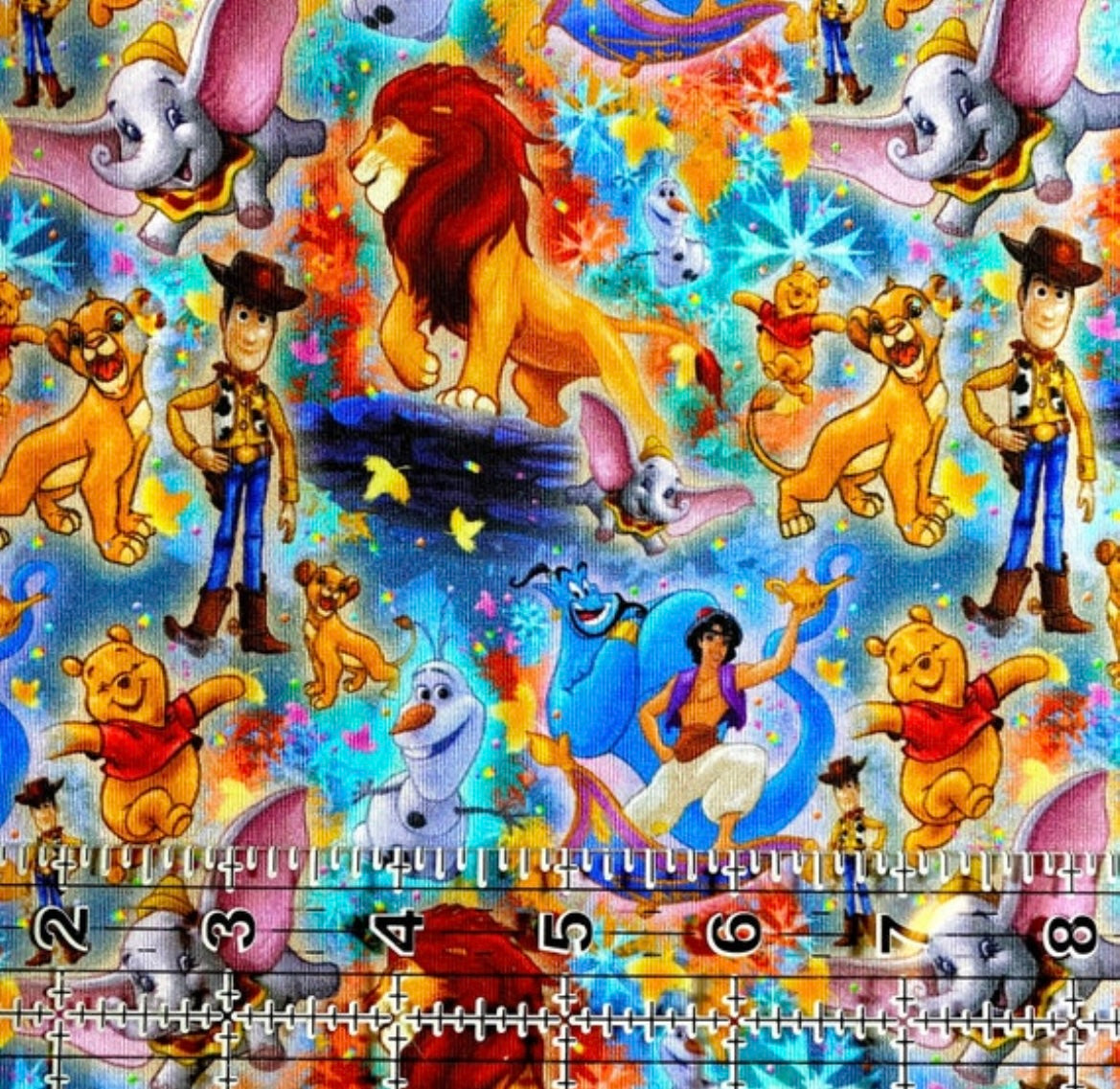 9x14 Tumbler Cut, Custom Fabric, CottonSpandex, High Quality, Mask Cut, Tumbler Fabric, Disney, Art, Beautiful, Cartoon, Mashup