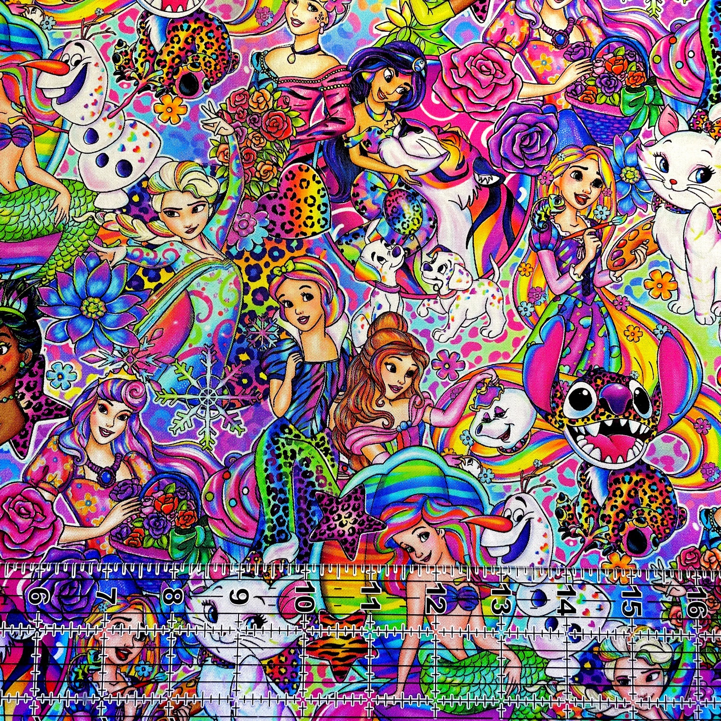 9x14 Tumbler Cut, Custom Fabric, CW Cotton Woven, High Quality, Mask Cut, Tumbler Fabric, TV, Cartoons, 90s, Frank, Lisa, Princess, Reg Scale