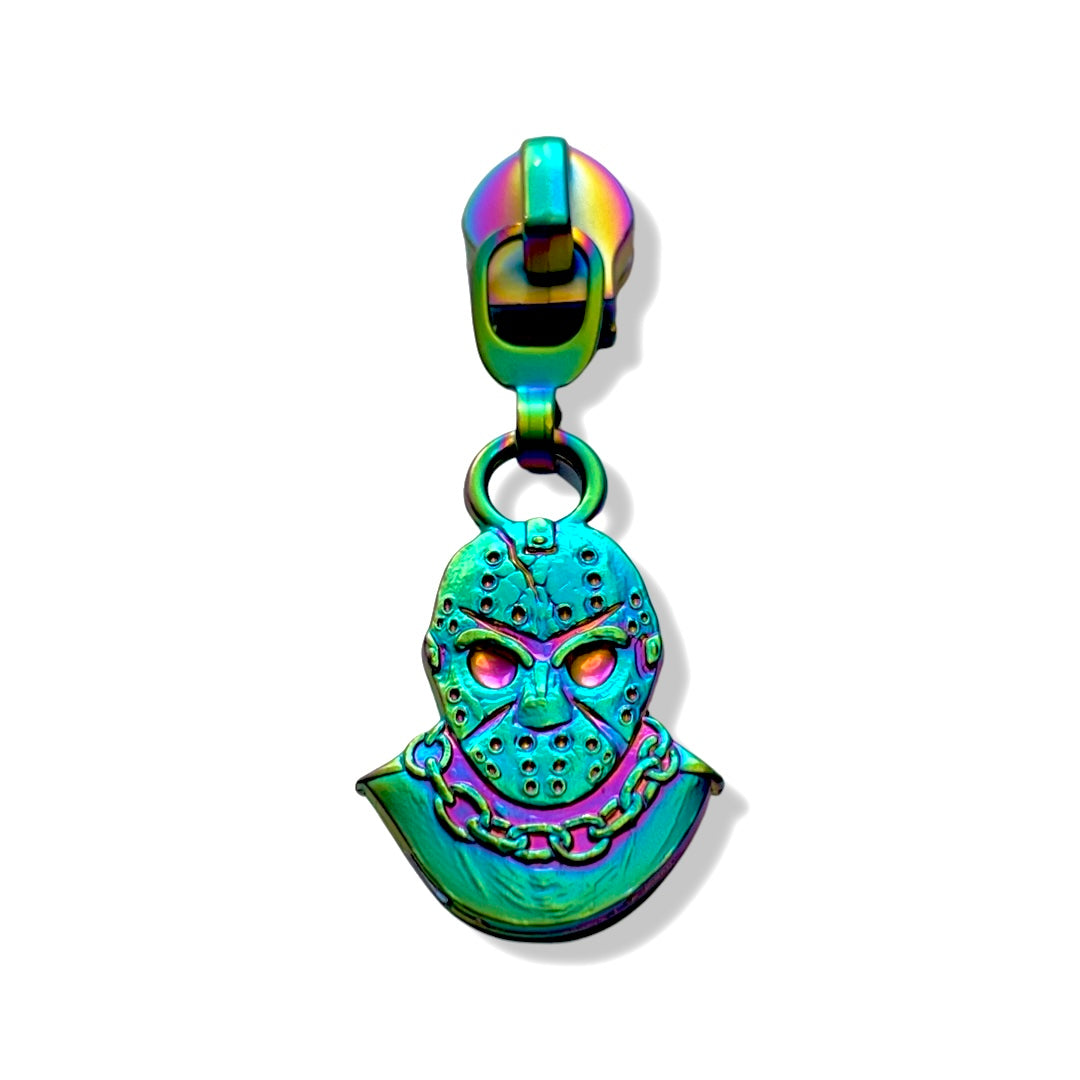 Zipper Pull, Horror Mask, Jason, Rainbow Matte