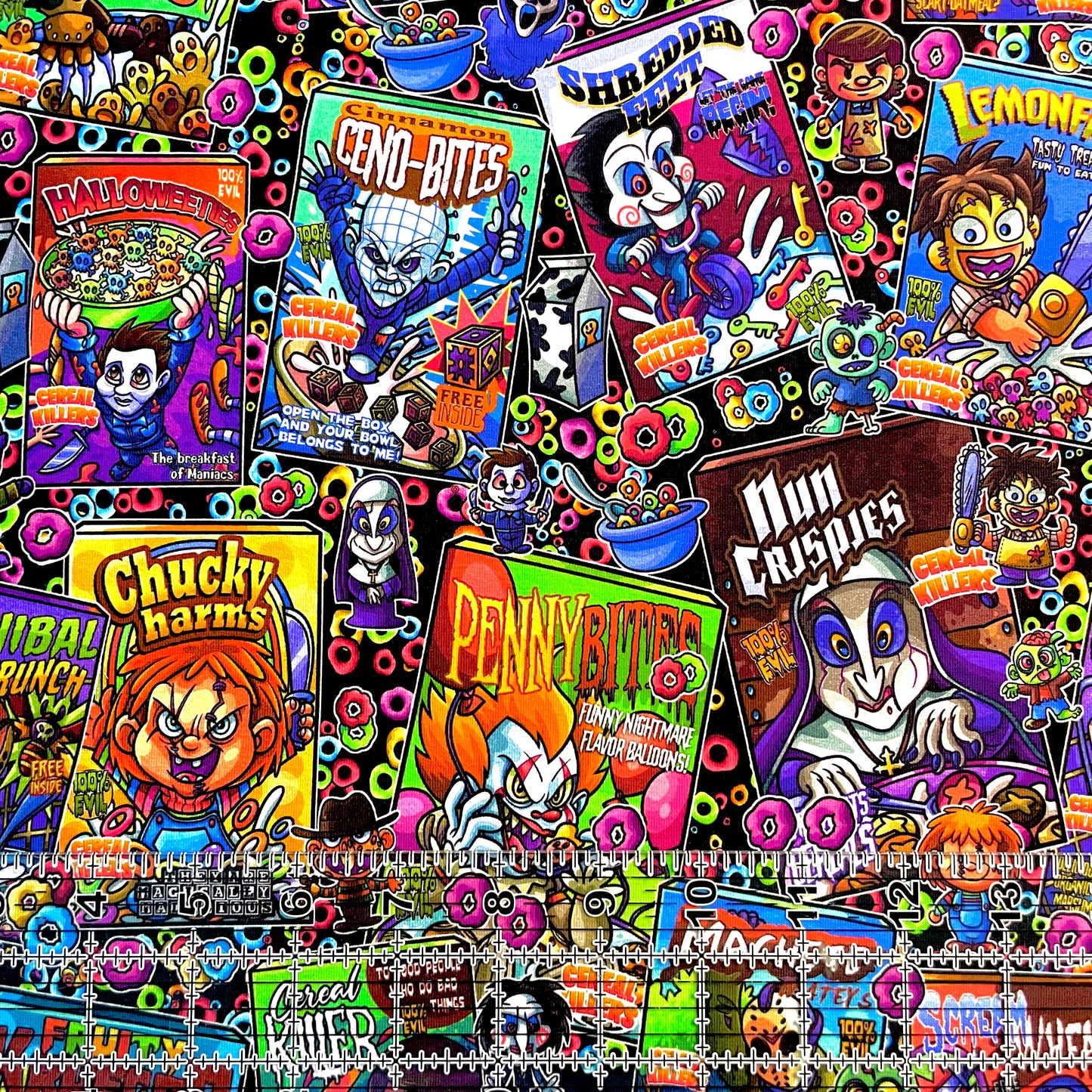 9x14 Tumbler Cut, Custom Fabric, CottonSpandex, High Quality, Mask Cut, Tumbler Fabric, Cereal Killers, New