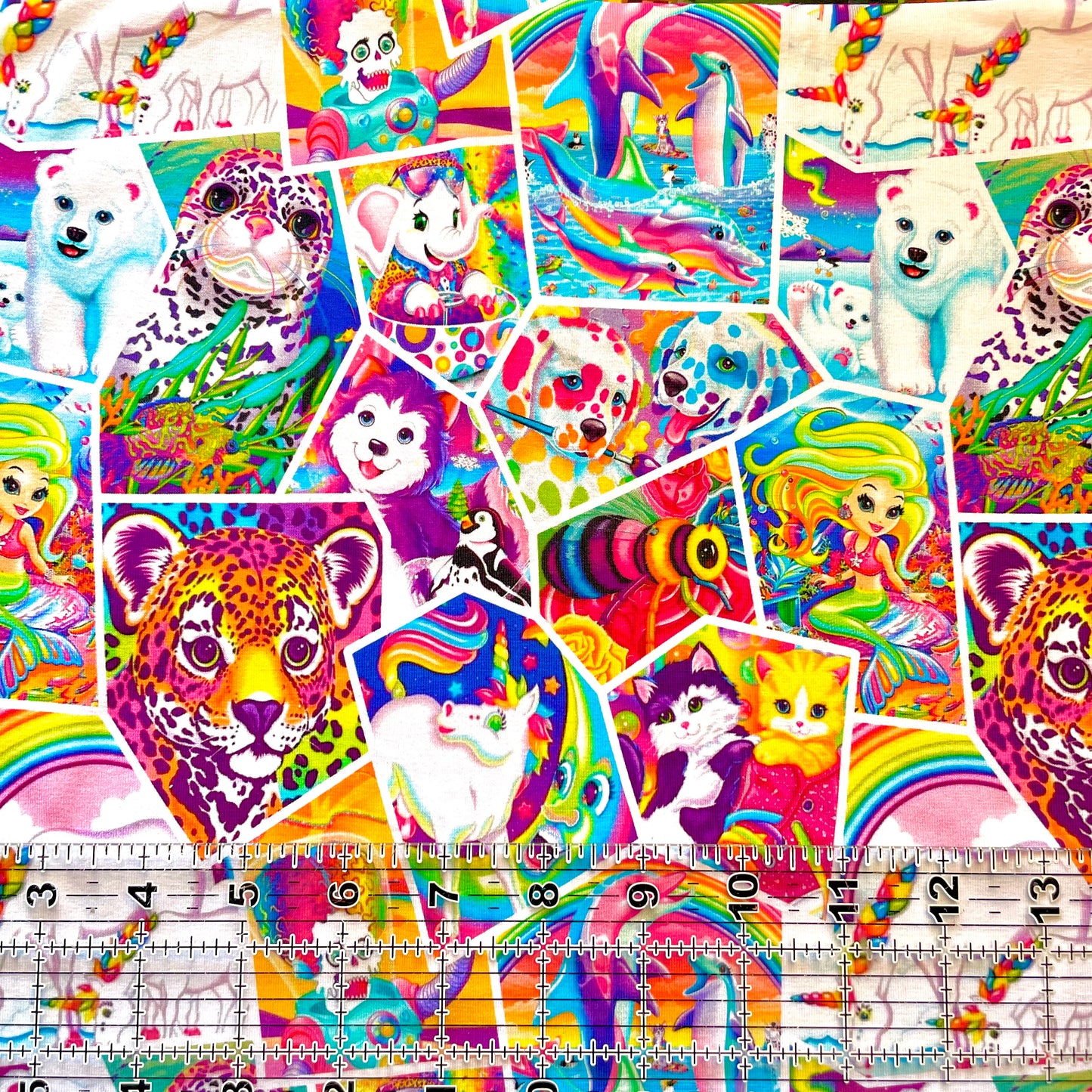 9x14 Tumbler Cut, Custom Fabric, CottonSpandex, High Quality, Mask Cut, Tumbler Fabric, Rainbow, Lisa, Bright, Animals, Frank, Cats, Blocks, Collage