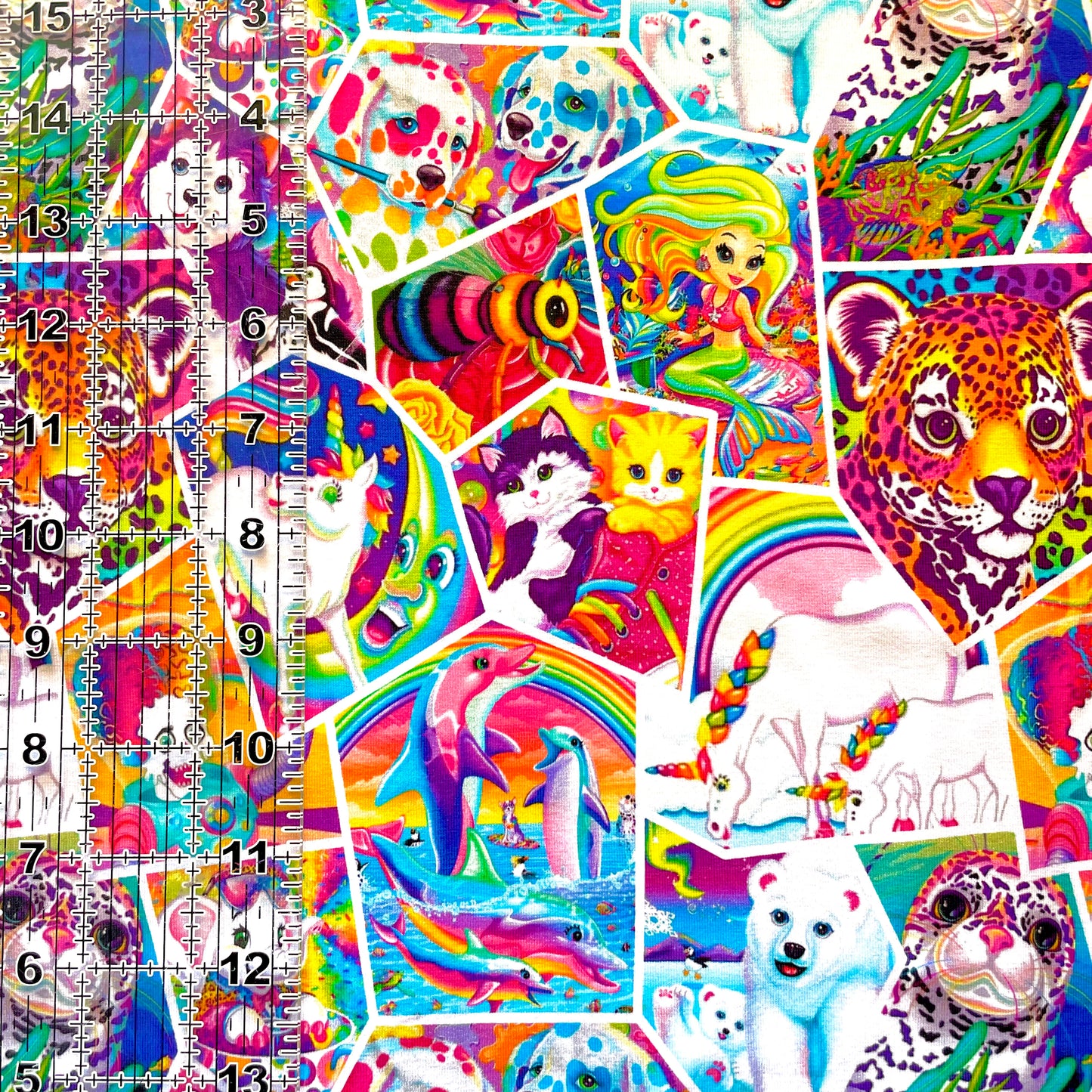 9x14 Tumbler Cut, Custom Fabric, CottonSpandex, High Quality, Mask Cut, Tumbler Fabric, Rainbow, Lisa, Bright, Animals, Frank, Cats, Blocks, Collage