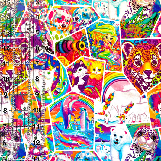 9x14 Tumbler Cut, Custom Fabric, CottonSpandex, High Quality, Mask Cut, Tumbler Fabric, Rainbow, Lisa, Bright, Animals, Frank, Cats, Blocks, Collage