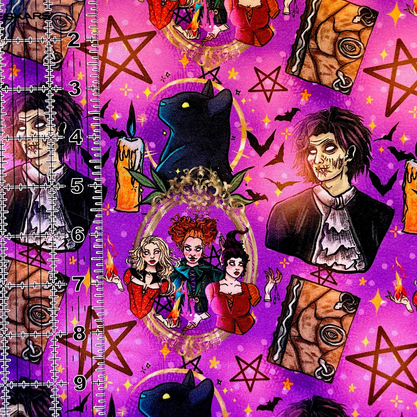 9x14 Tumbler Cut, Custom Fabric, CottonSpandex, High Quality, Mask Cut, Tumbler Fabric, Purple, Hocus Pocus Hex, New