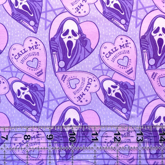 9x14 Tumbler Cut, Custom Fabric, CottonSpandex, High Quality, Halloween, Mask Cut, Killers, Tumbler Fabric, Horror, Scream Ouija, Lavender