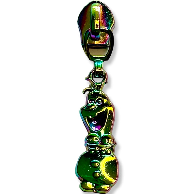 Zipper Pull, Frozen, Olaf, Snowman, Rainbow
