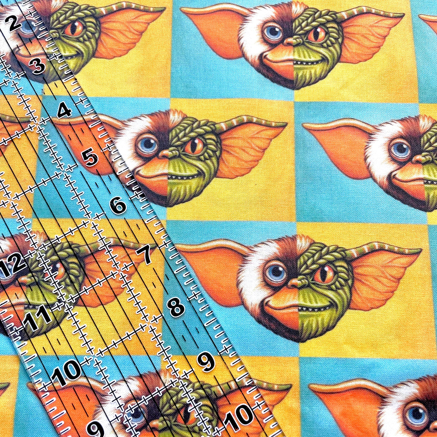 9x14 Tumbler Cut, Custom Fabric, CW Cotton Woven, High Quality, Mask Cut, Tumbler Fabric, Halloween, Gremlin, Blocks, Two-Faced