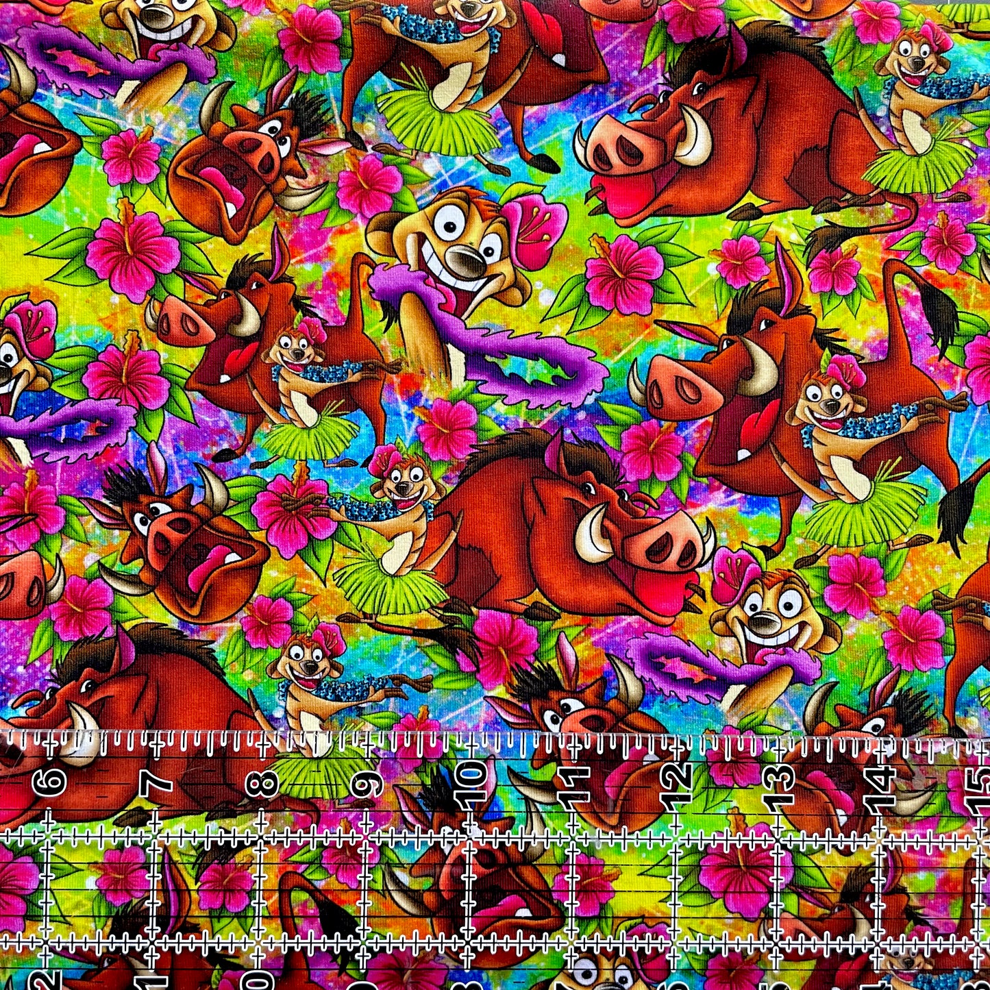 9x14 Tumbler Cut, Custom Fabric, CottonSpandex, High Quality, Mask Cut, Tumbler Fabric, Lion Friends, Timon and Pumba, Vibrant
