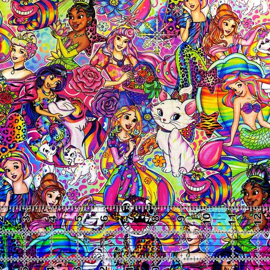 9x14 Tumbler Cut, Custom Fabric, CW Cotton Woven, High Quality, Mask Cut, Tumbler Fabric, TV, Cartoons, 90s, Frank, Lisa, Princess, Reg Scale