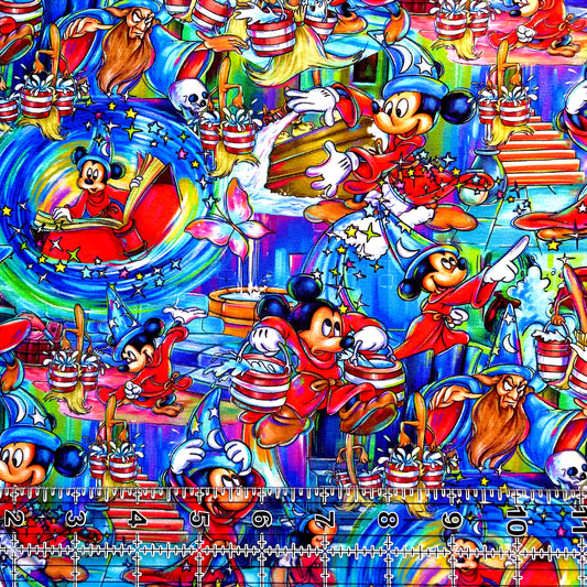 9x14 Tumbler Cut, Custom Fabric, CottonSpandex, High Quality, Mask Cut, Tumbler Fabric, Disney, Mickey, Magic, Scorcery