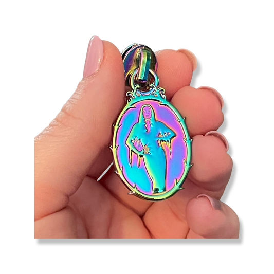 Zipper Pull, Morticia, Rainbow