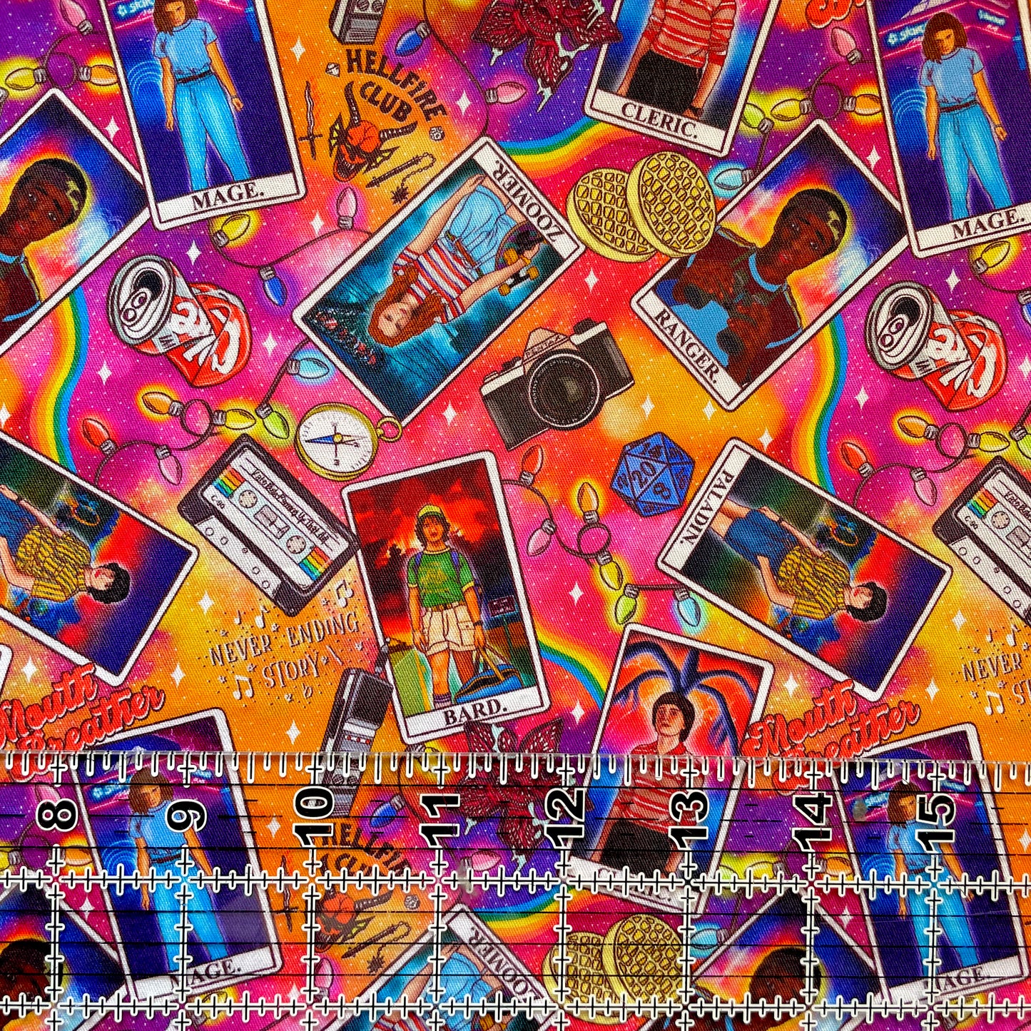 9x14 Tumbler Cut, Custom Fabric, CW Cotton Woven, High Quality, Mask Cut, Tumbler Fabric, Rainbow, Stranger Cards, Small