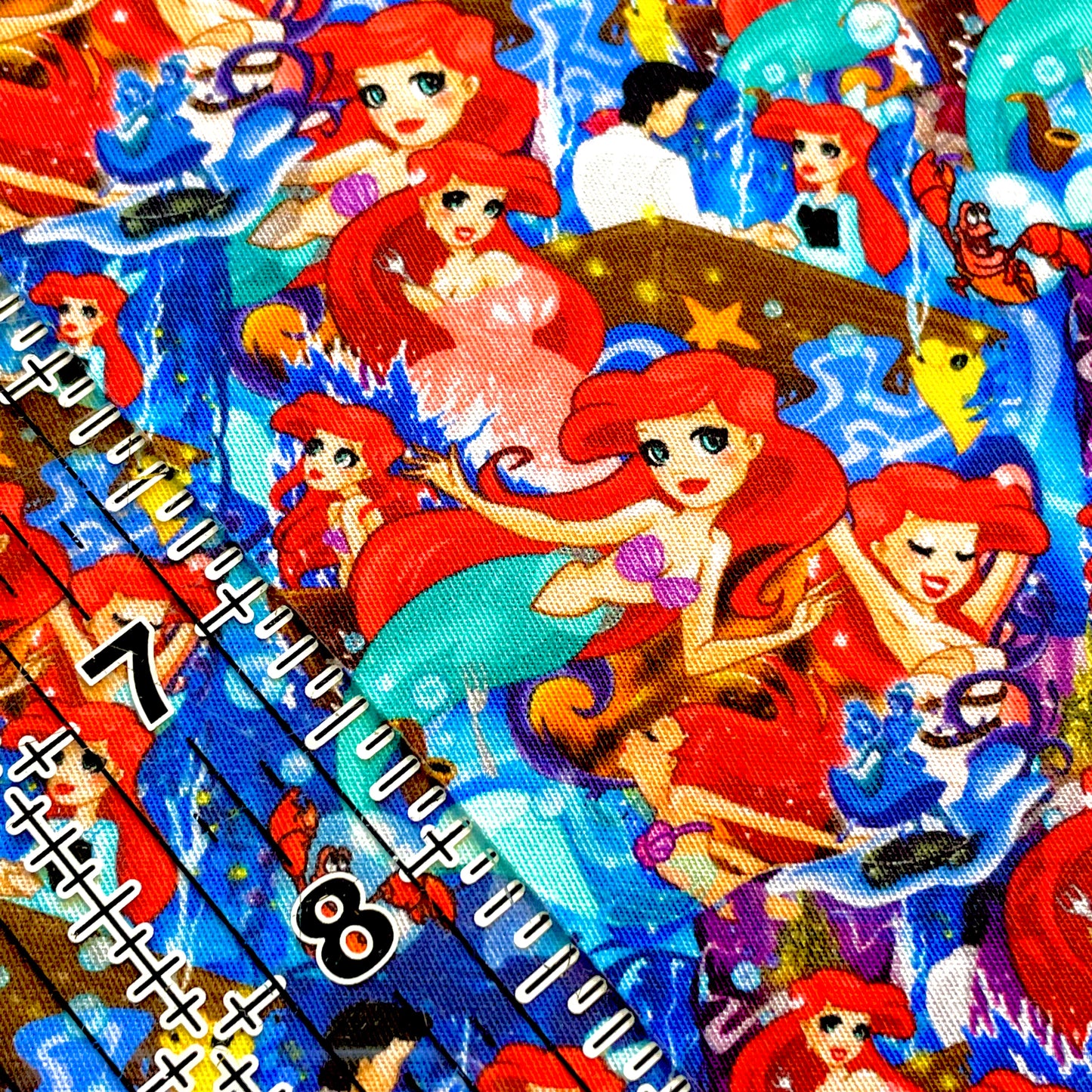 9x14 Tumbler Cut, Custom Fabric, CW Cotton Woven, High Quality, Mask Cut, Tumbler Fabric, Ariel, Mermaid, DMF Toon, Small Scale, New