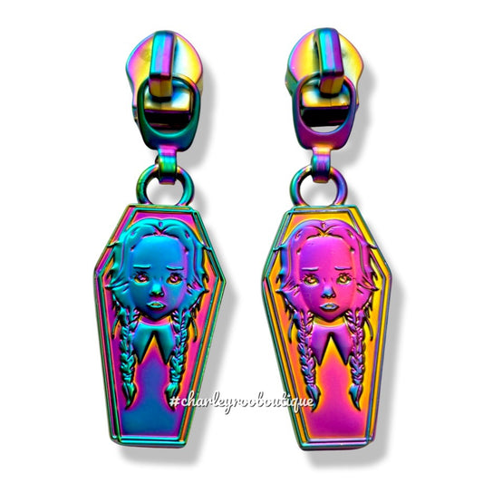 Zipper Pull, Wednesday, Rainbow Matte