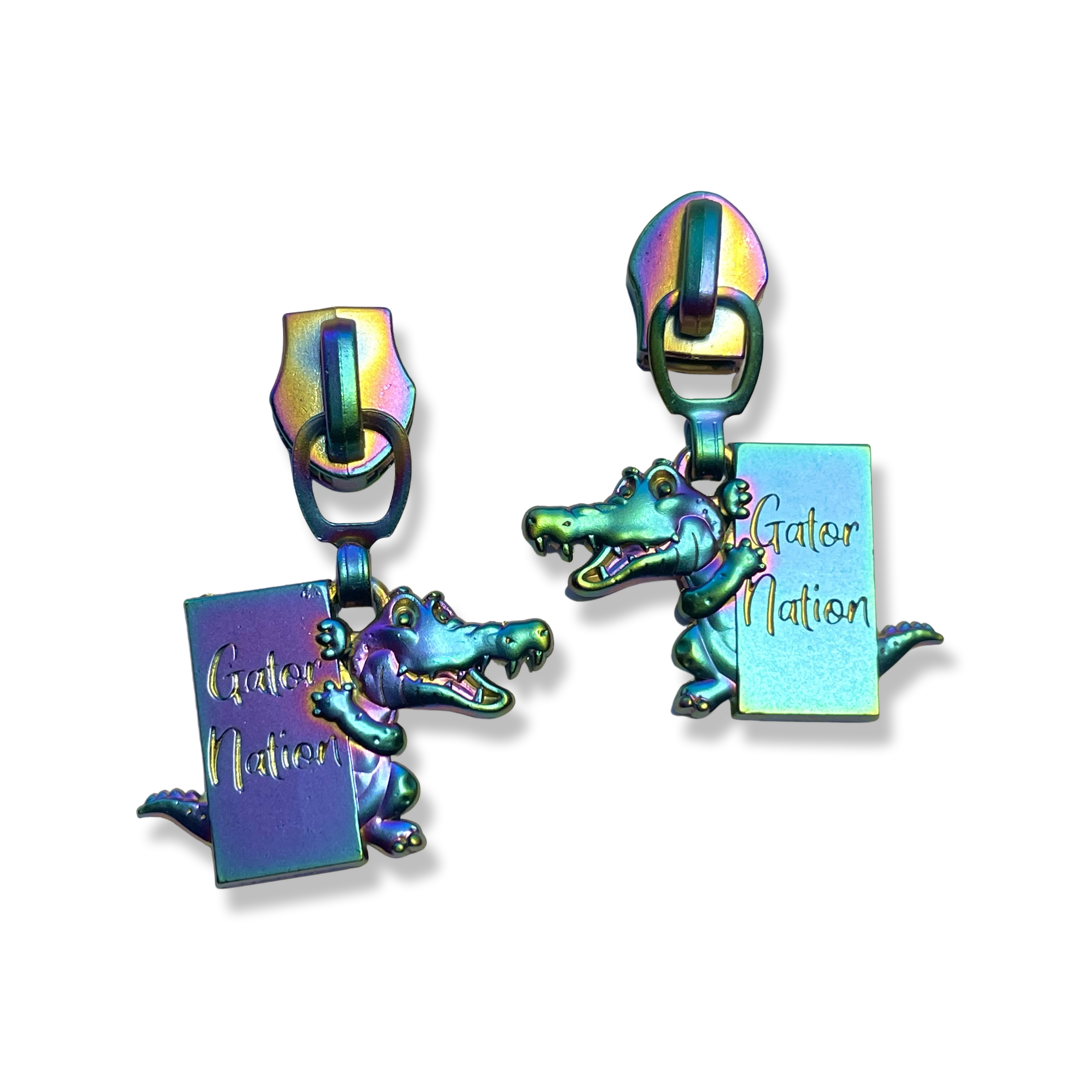 Zipper Pull, Gator Nation, Rainbow Matte