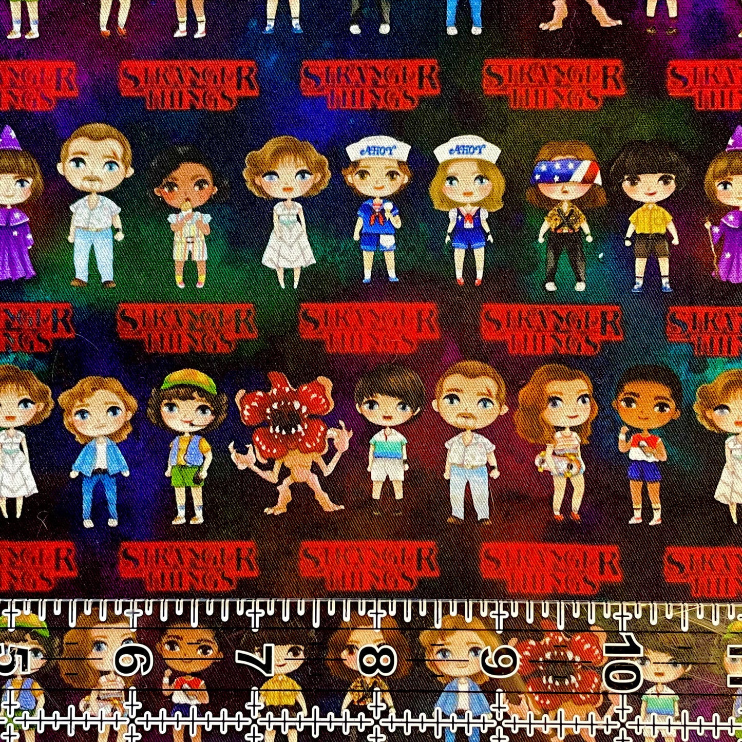 9x14 Tumbler Cut, Custom Fabric, CW Cotton Woven, High Quality, Mask Cut, Tumbler Fabric, TV Show, Strange Friends, Halloween, Horror, Don’t Lie, Rows