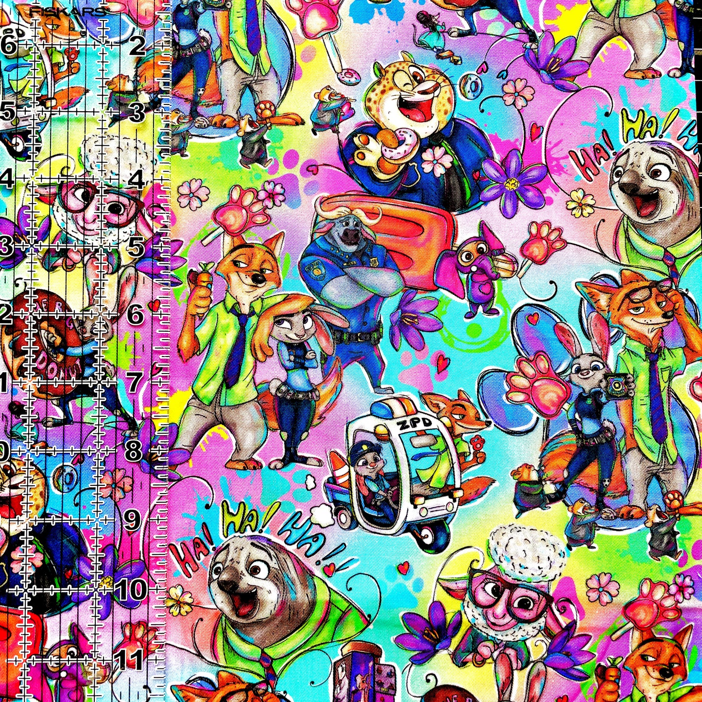9x14 Tumbler Cut, Custom Fabric, CW Cotton Woven, High Quality, Mask Cut, Tumbler Fabric, Zoo Friends, Sloth, Bunny, Fox