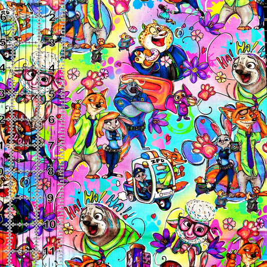9x14 Tumbler Cut, Custom Fabric, CW Cotton Woven, High Quality, Mask Cut, Tumbler Fabric, Zoo Friends, Sloth, Bunny, Fox