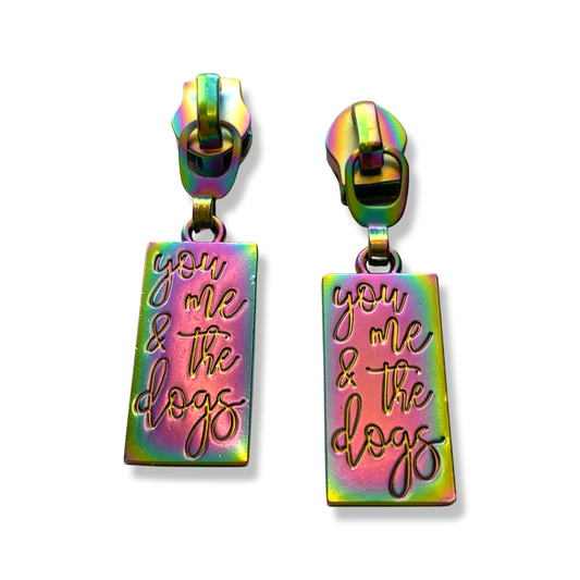 Zipper Pull, You Me and the Dogs, Matte Rainbow