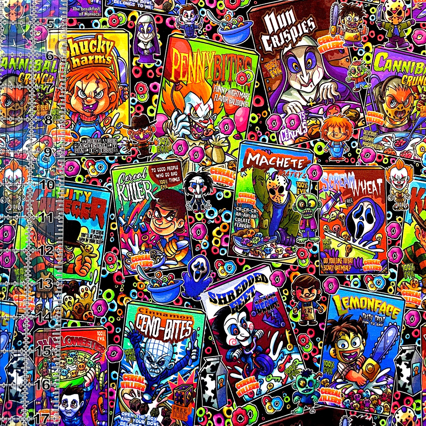 9x14 Tumbler Cut, Custom Fabric, CottonSpandex, High Quality, Mask Cut, Tumbler Fabric, Cereal Killers, New