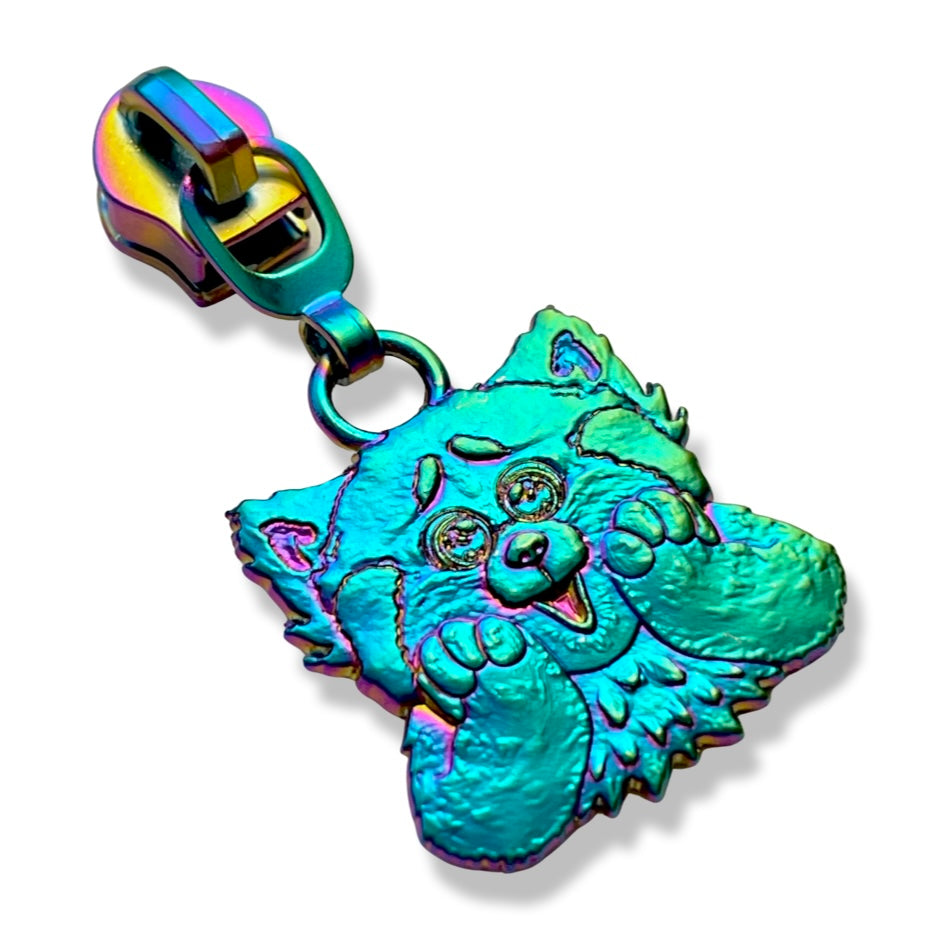 Zipper Pull, Panda, Rainbow Matte