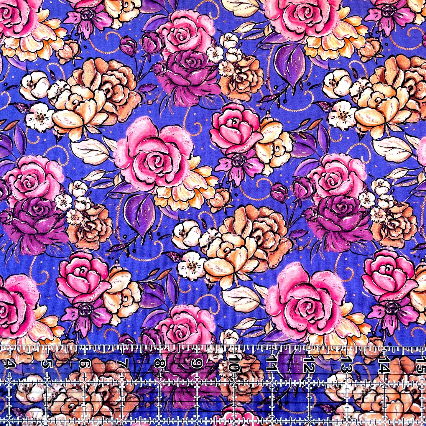 9x14 Tumbler Cut, Custom Fabric, CottonSpandex, High Quality, Mask Cut, Tumbler Fabric, Blushing Floral, Purple, Beautiful