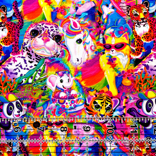 9x14 Tumbler Cut, Custom Fabric, CottonSpandex, High Quality, Mask Cut, Tumbler Fabric, Rainbow, Lisa, Bright, Animals, Frank, Cats, OSP Small