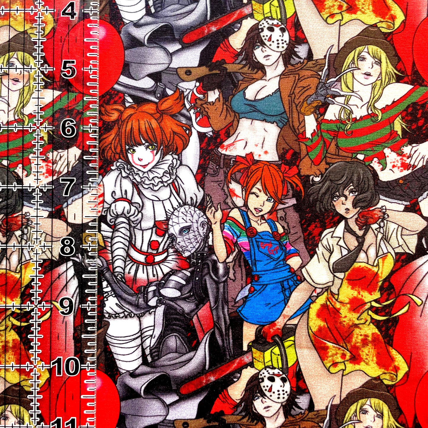 9x14 Tumbler Cut, Custom Fabric, CottonSpandex, High Quality, Mask Cut, Tumbler Fabric, Sexy, Girls, Halloween, Horror Pinup