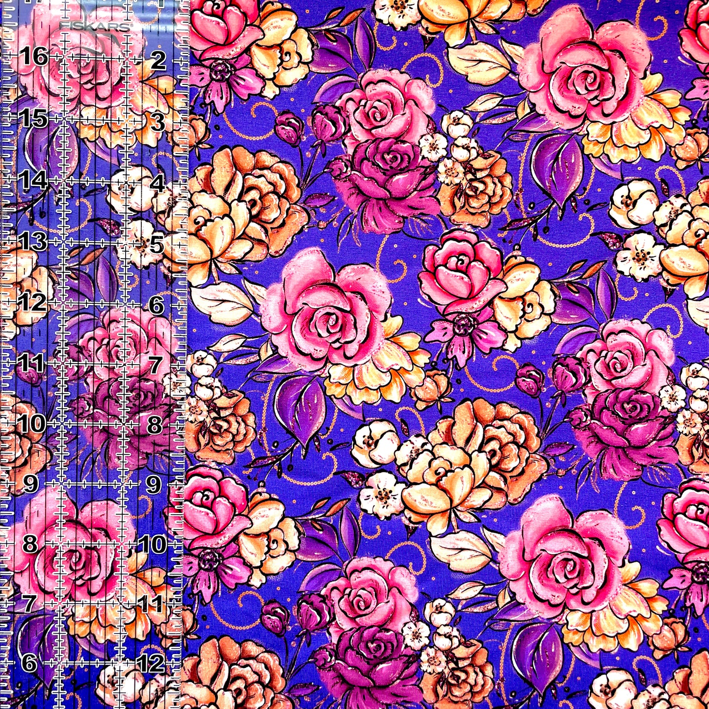 9x14 Tumbler Cut, Custom Fabric, CottonSpandex, High Quality, Mask Cut, Tumbler Fabric, Blushing Floral, Purple, Beautiful