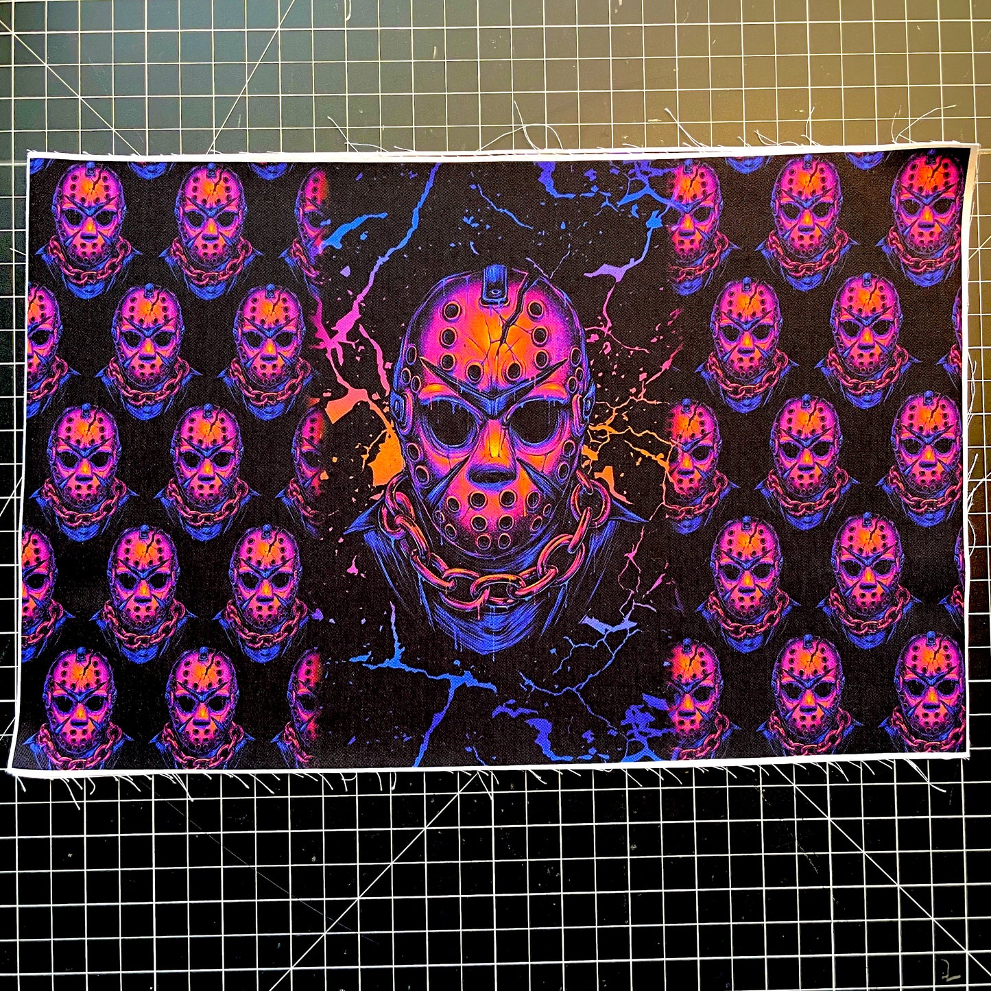 9x14 Tumbler Cut, Custom Fabric, CW Cotton Woven, High Quality, Mask Cut, Tumbler Fabric, Horror, Halloween, Jason, Precut
