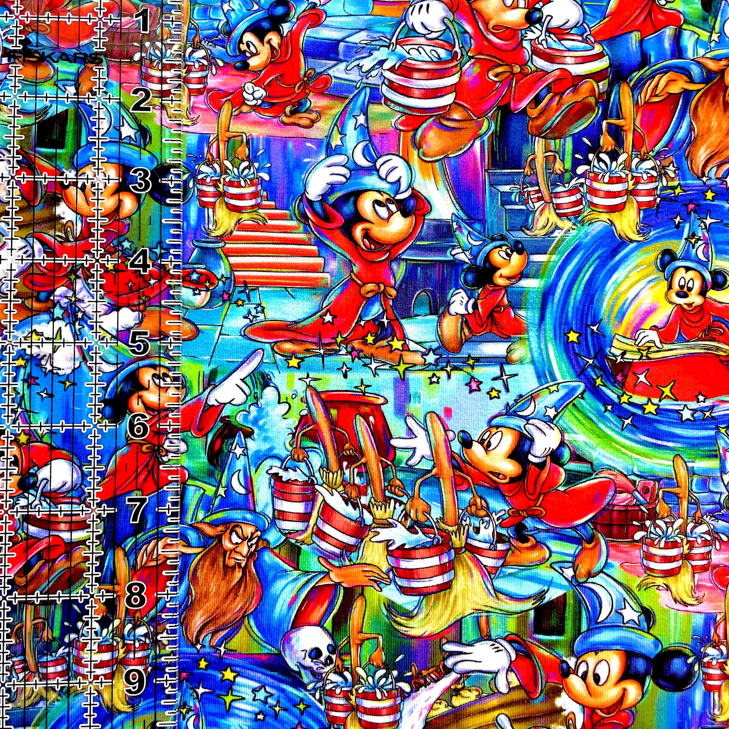 9x14 Tumbler Cut, Custom Fabric, CottonSpandex, High Quality, Mask Cut, Tumbler Fabric, Disney, Mickey, Magic, Scorcery