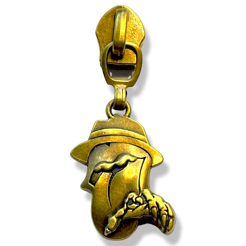 Zipper Pull, Rolling Stones, Music, Antique Brass