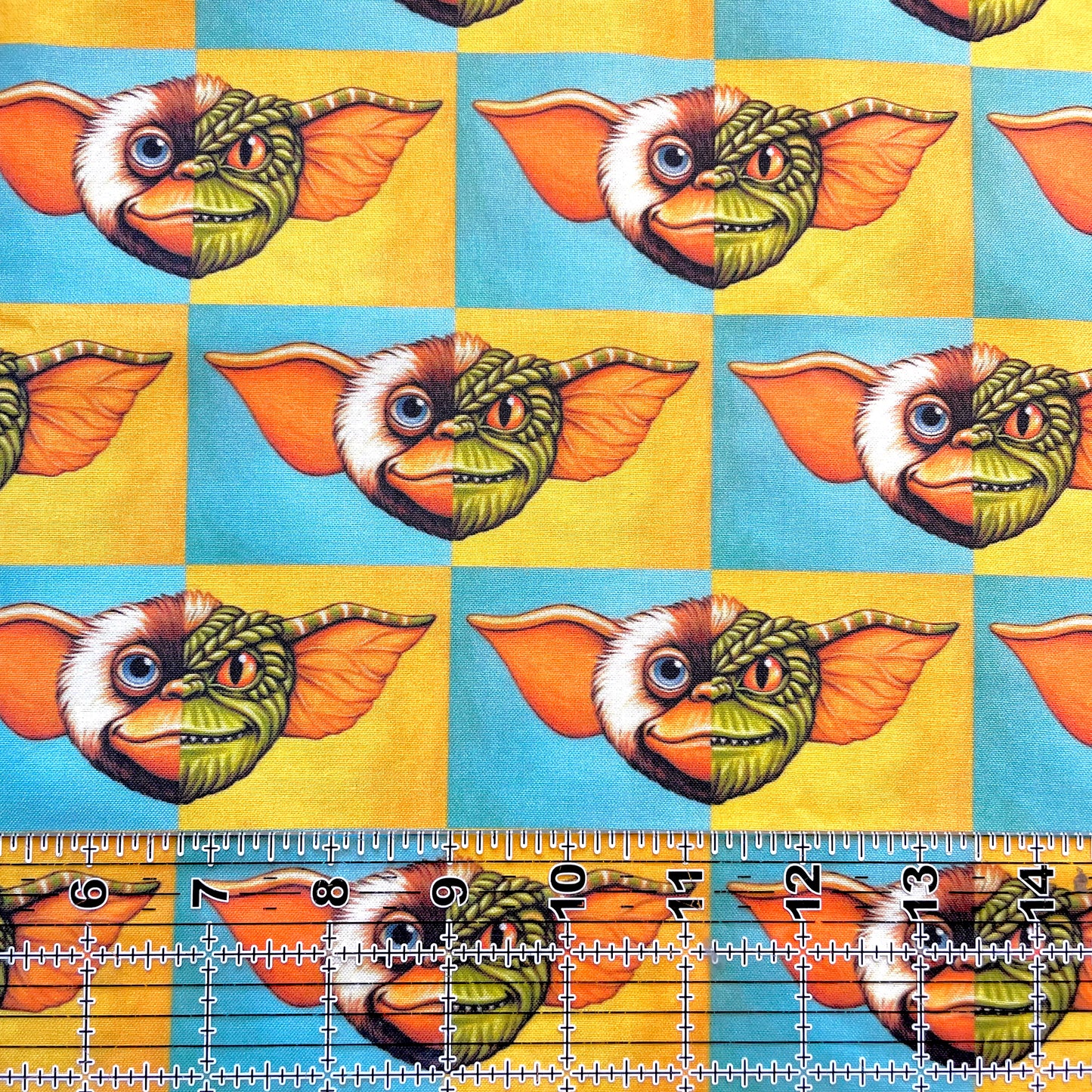 9x14 Tumbler Cut, Custom Fabric, CW Cotton Woven, High Quality, Mask Cut, Tumbler Fabric, Halloween, Gremlin, Blocks, Two-Faced