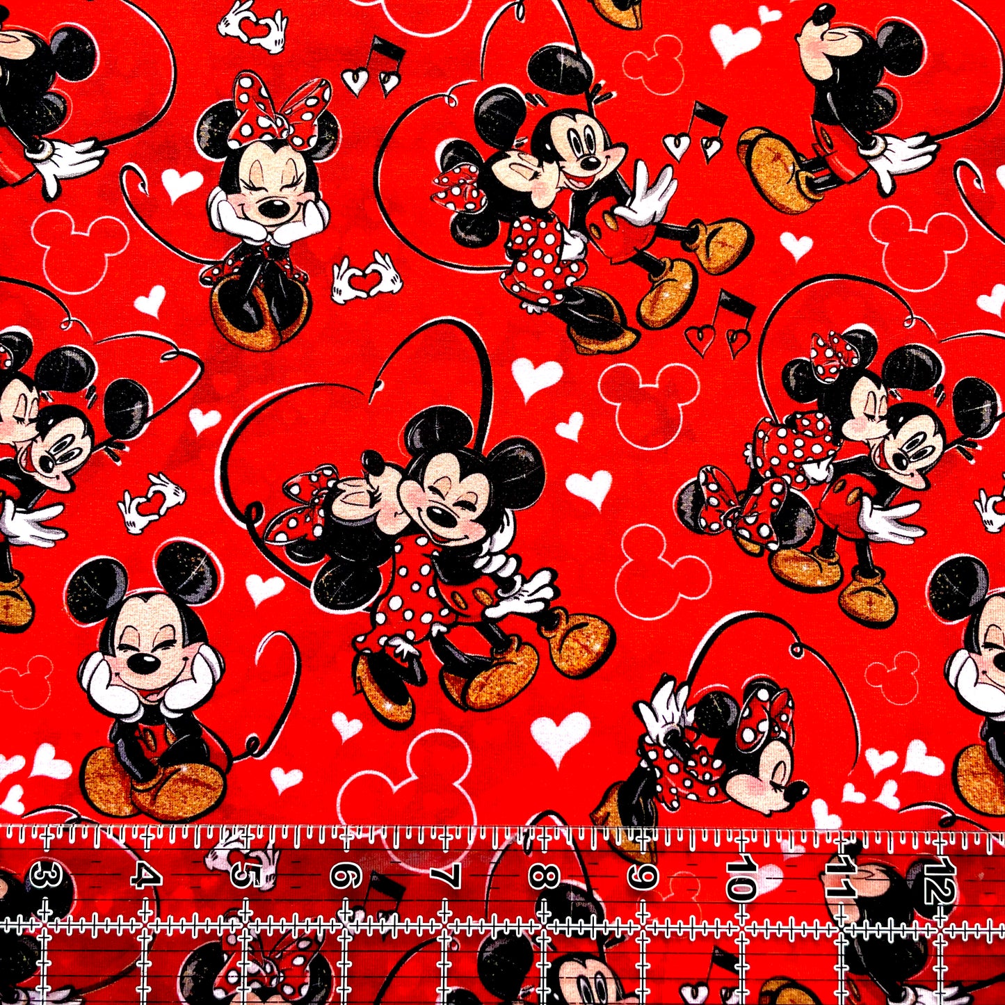 9x14 Tumbler Cut, Custom Fabric, CottonSpandex, High Quality, Mask Cut, Tumbler Fabric, Red, Mickey and Minnie, Love, Whimsical