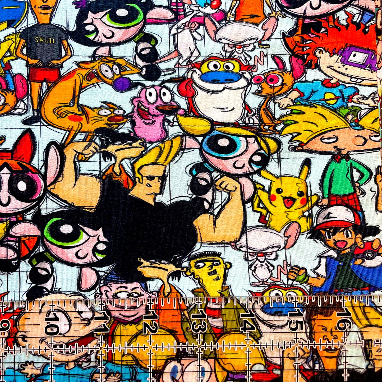 9x14 Tumbler Cut, Custom Fabric, CottonSpandex, High Quality, Mask Cut, Tumbler Fabric, Classic Cartoons, SNC, 90s Toon Throwback