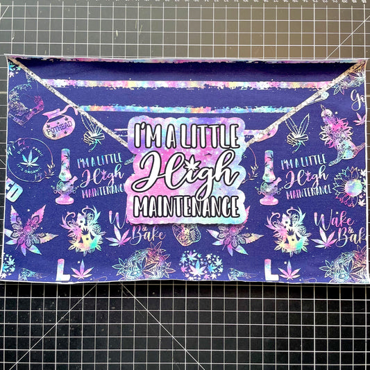 9x14 Tumbler Cut, Custom Fabric, CottonSpandex, High Quality, Naughty, Weed, Pot, High Maintenance, Precut
