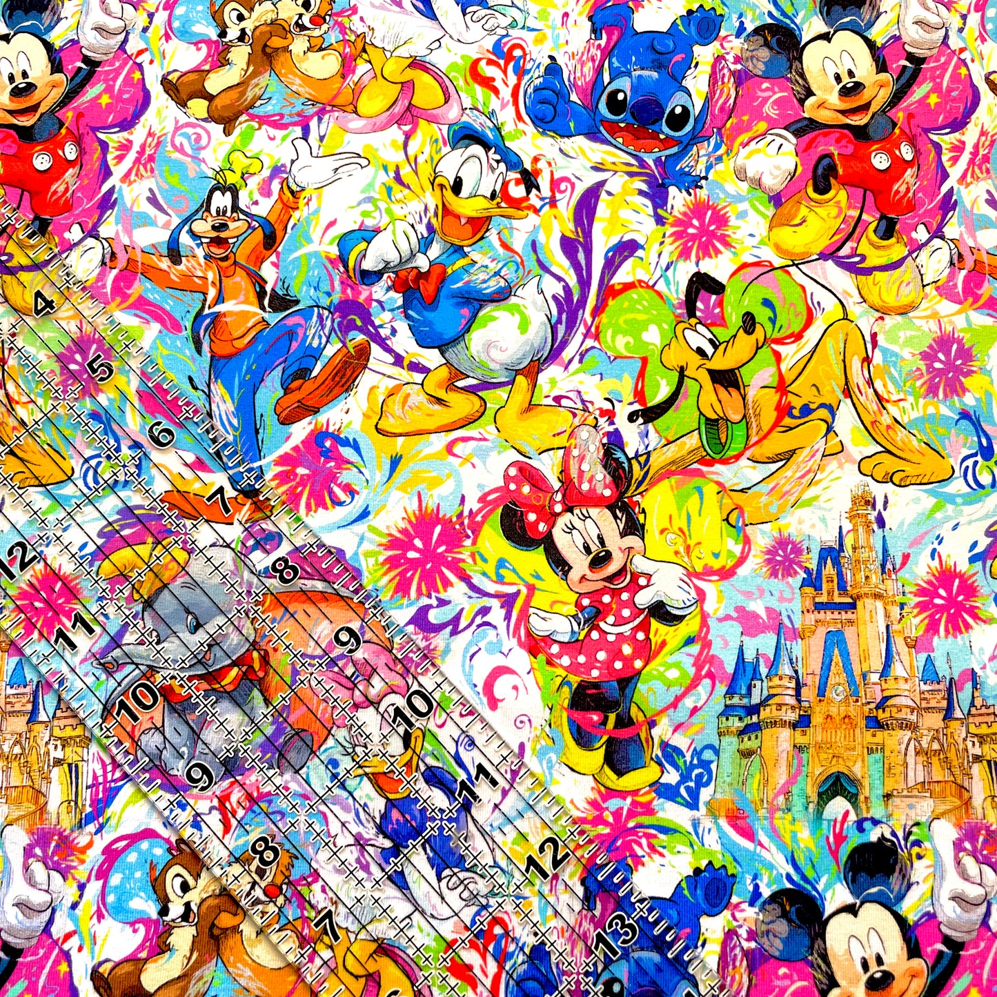 9x14 Tumbler Cut, Custom Fabric, CottonSpandex, High Quality, Mask Cut, Tumbler Fabric, Disney Friends, Artistic