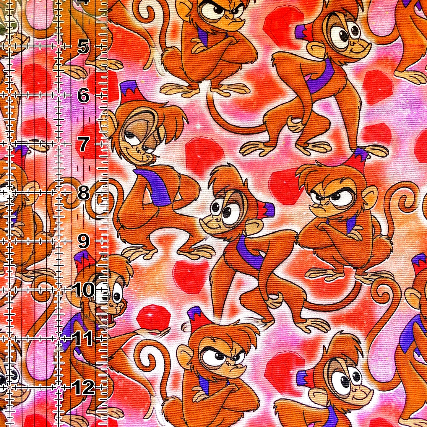 9x14 Tumbler Cut, Custom Fabric, CW Cotton Woven, High Quality, Mask Cut, Tumbler Fabric, Abu, Monkey