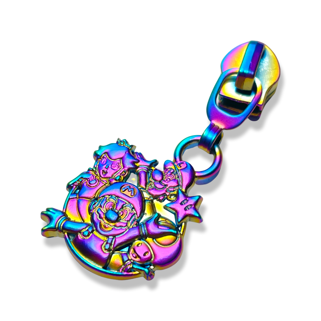 Zipper Pull, Mario Kart, Gamer, Rainbow Matte