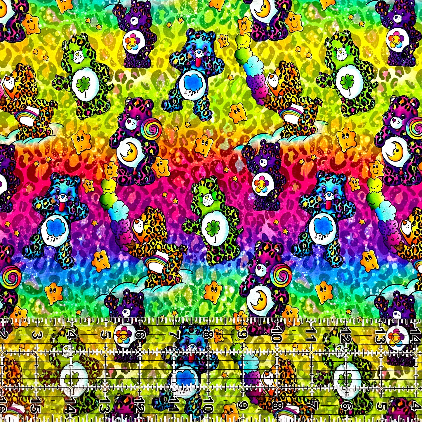 9x14 Tumbler Cut, Custom Fabric, CottonSpandex, High Quality, Mask Cut, Tumbler Fabric, Cheetah, Neon, Care Bears